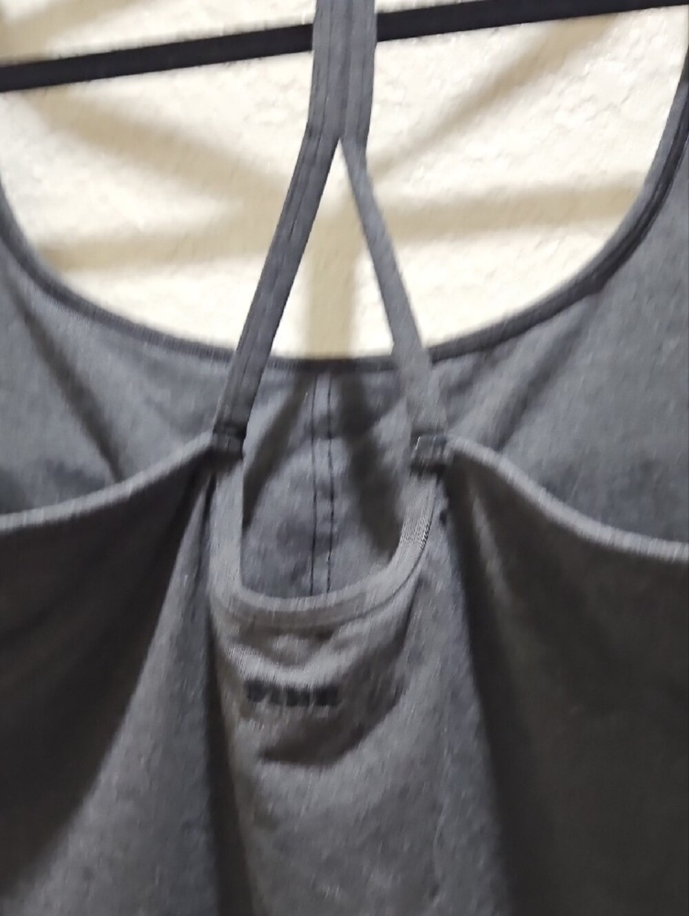 PINK Victoria's Secret Grey Racerback Cropped Tank with Padded Shelf Bra-XXL NWT - Picture 9 of 14